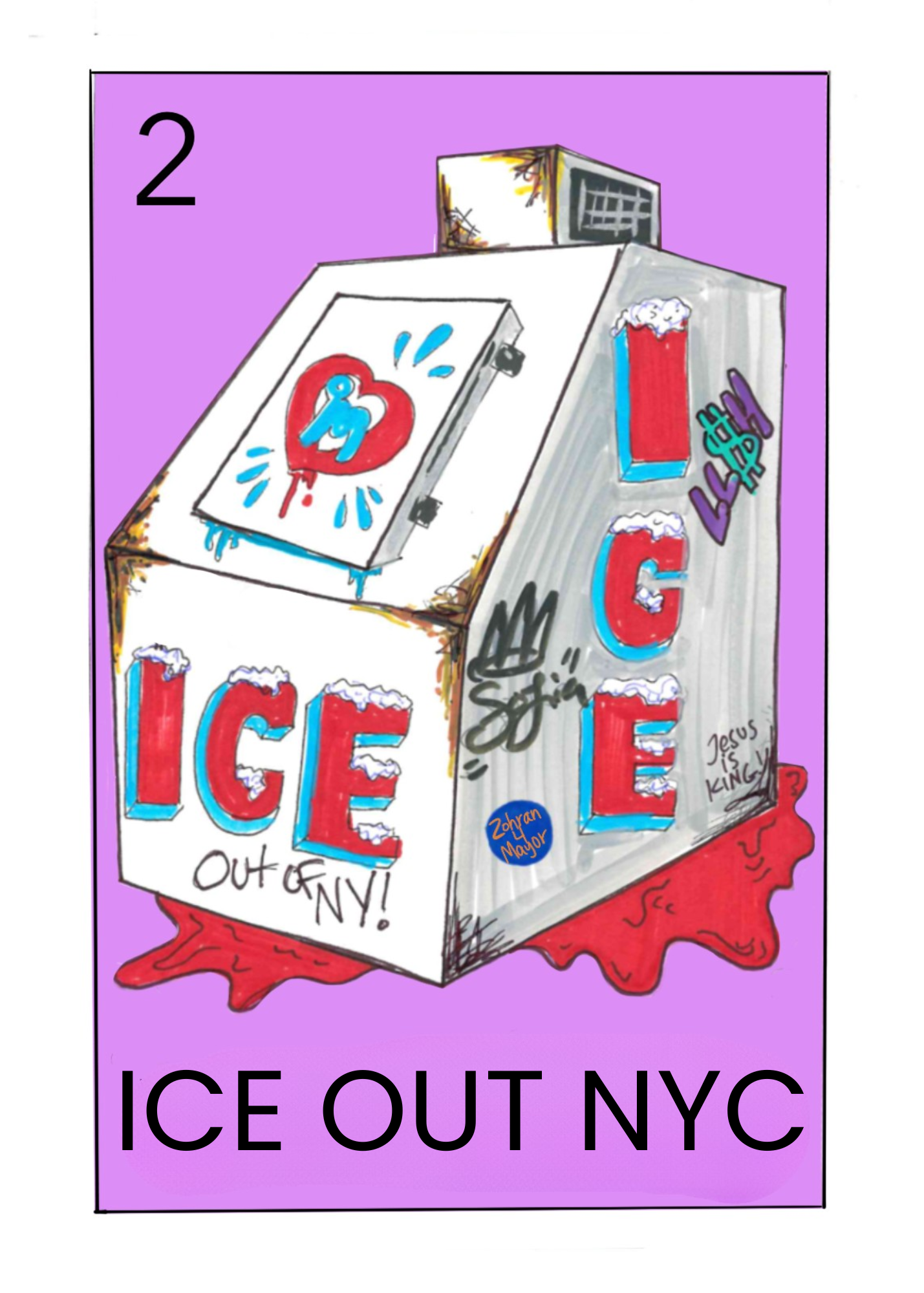 ICE OUT NY Lotería Card Print